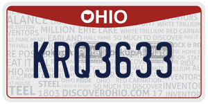 KRQ3633  license plate in OH