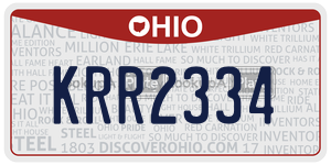 KRR2334  license plate in OH