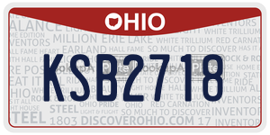 KSB2718  license plate in OH