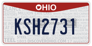 KSH2731  license plate in OH