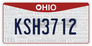 KSH3712  license plate in OH