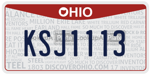 KSJ1113  license plate in OH