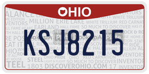 KSJ8215  license plate in OH