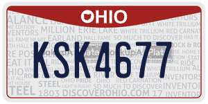 KSK4677  license plate in OH