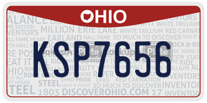 KSP7656 license plate in Ohio