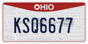 KSQ6677  license plate in OH