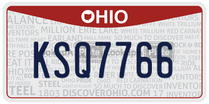 KSQ7766  license plate in OH