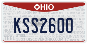 KSS2600  license plate in OH