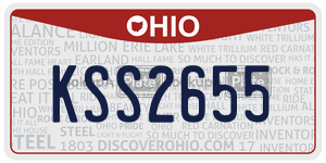 KSS2655  license plate in OH
