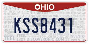 KSS8431  license plate in OH