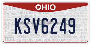 KSV6249  license plate in OH