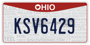 KSV6429  license plate in OH