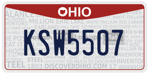 KSW5507  license plate in OH