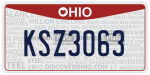 KSZ3063  license plate in OH