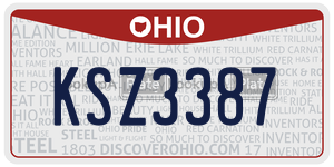 KSZ3387  license plate in OH