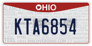 KTA6854  license plate in OH
