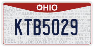 KTB5029  license plate in OH