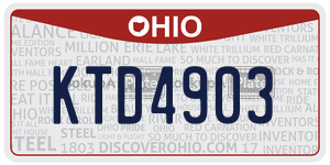 KTD4903  license plate in OH