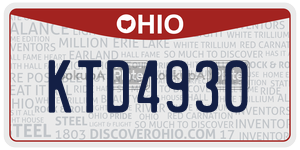KTD4930  license plate in OH