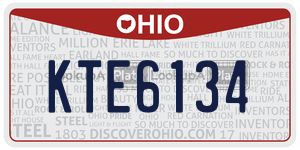 KTE6134  license plate in OH