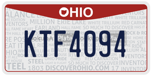 KTF4094  license plate in OH