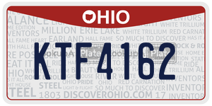KTF4162  license plate in OH