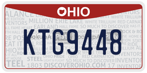 KTG9448  license plate in OH