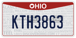 KTH3863  license plate in OH