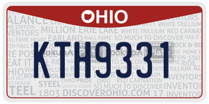 KTH9331  license plate in OH