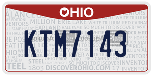 KTM7143 license plate in Ohio