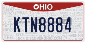 KTN8884  license plate in OH