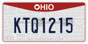KTQ1215  license plate in OH