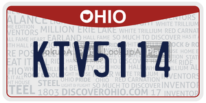 KTV5114  license plate in OH