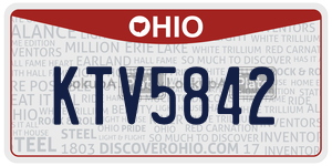 KTV5842  license plate in OH