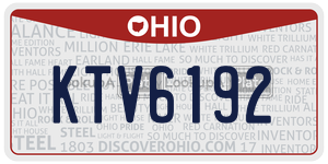 KTV6192  license plate in OH