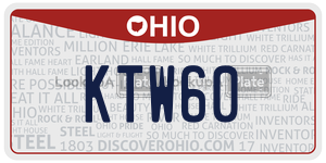 KTW60 license plate in Ohio