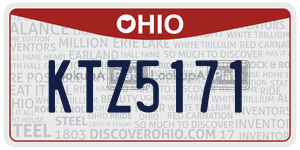 KTZ5171  license plate in OH