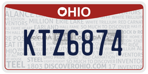 KTZ6874  license plate in OH