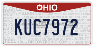 KUC7972  license plate in OH