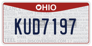KUD7197  license plate in OH