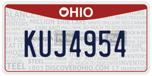 KUJ4954 license plate in Ohio