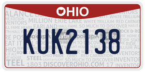 KUK2138  license plate in OH