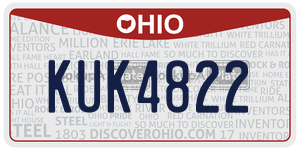 KUK4822  license plate in OH
