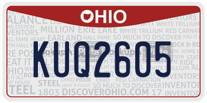 KUQ2605  license plate in OH