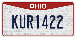 KUR1422  license plate in OH
