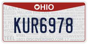 KUR6978 license plate in Ohio
