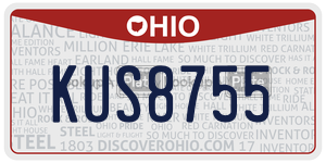 KUS8755  license plate in OH