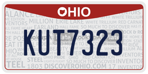 KUT7323  license plate in OH