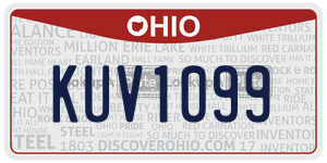 KUV1099  license plate in OH