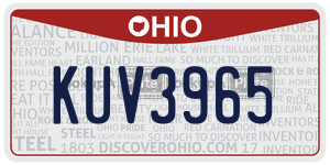 KUV3965  license plate in OH